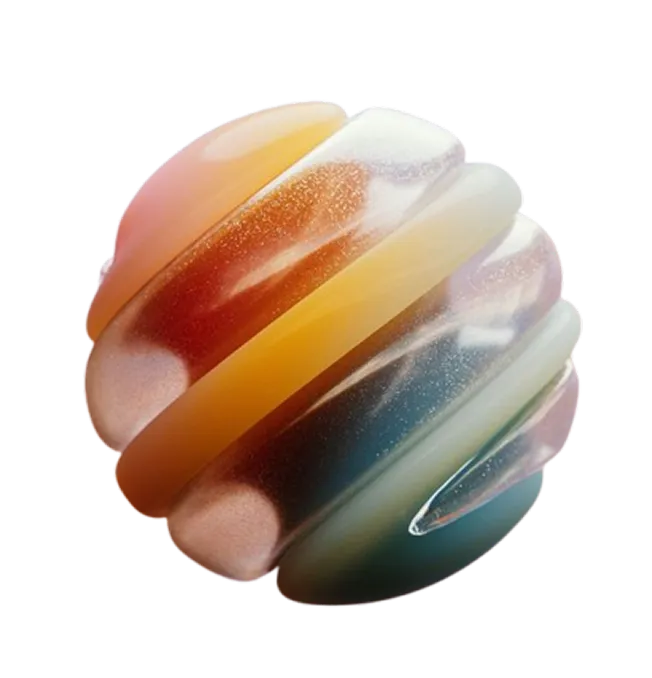 Colorful, swirled orb representing innovation and creativity in job search tools, related to ORO AI's personalized outreach and recruiter connection features.